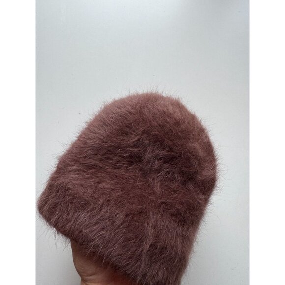 Vintage C.C. Brown Angora Knit Beanie Toque Hat, One Size - Picture 4 of 7